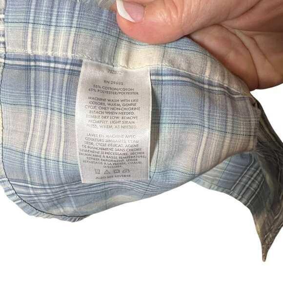 Mens Pendleton Long Sleeve Plaid Shirt Large Blue western Button Down - Picture 5 of 5